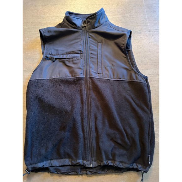 Chaps Other - Chaps Mens Black Fleece Full Zip Vest Mixed Media Mock Neck XL WPL-125